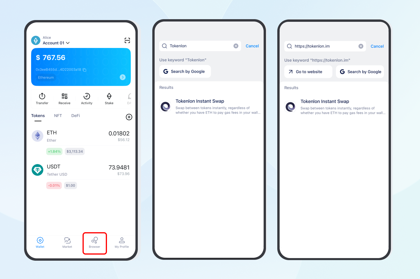 imToken Wallet Website | How to Use the DApp Browser in imToken |  World-renowned digital asset management tool, supporting Bitcoin, Ethereum,  DOGE, Vaulta, Cosmos, Litecoin, TRON, BCH, Nervos, TON and other  blockchains.