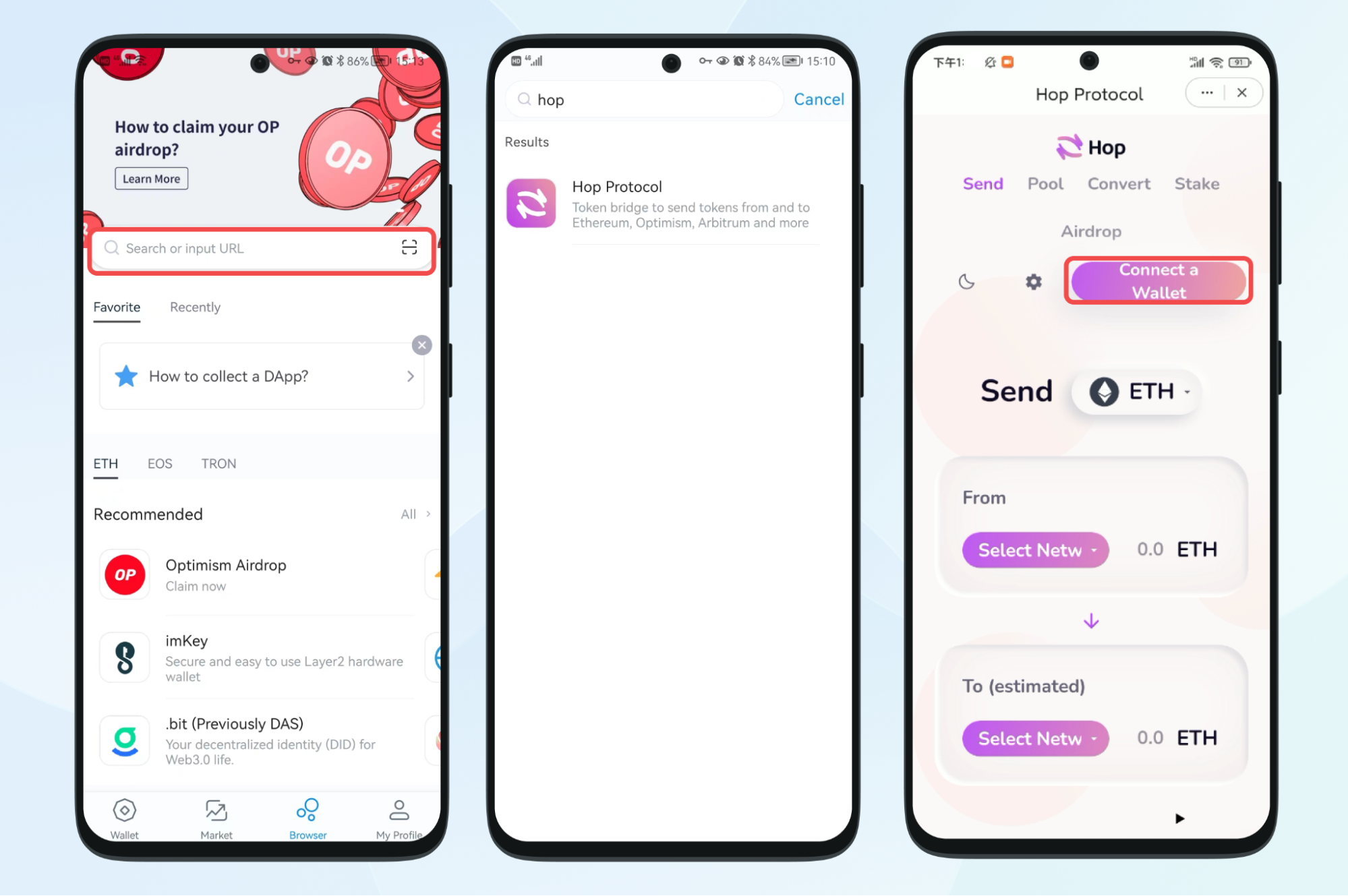 imToken Wallet Website | How to claim your HOP airdrop? | World-renowned  digital asset management tool, supporting Bitcoin, Ethereum, DOGE, Vaulta,  Cosmos, Litecoin, TRON, BCH, Nervos, TON and other blockchains.